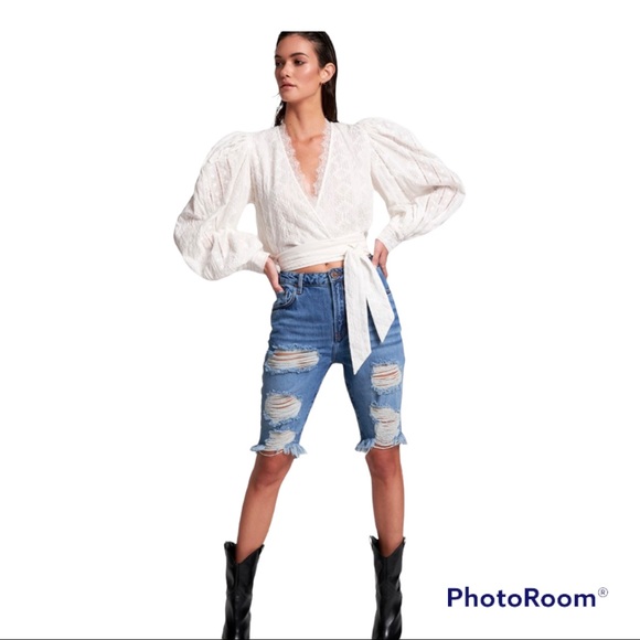 One Teaspoon Delaware Sustainable Truckers Longline Shorts Size 25 - Picture 3 of 16